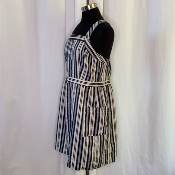 MADEWELL APRON Style Linen Blend Striped Dress - Picture 6 of 9